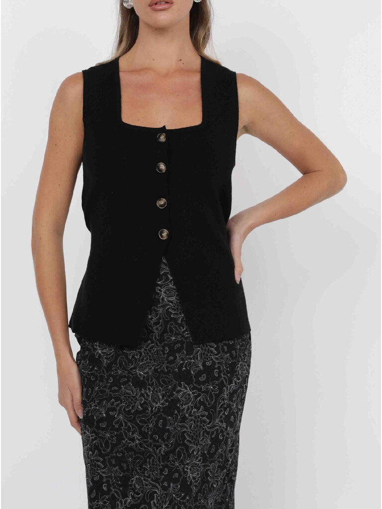 Sage The Label Button Front Vest