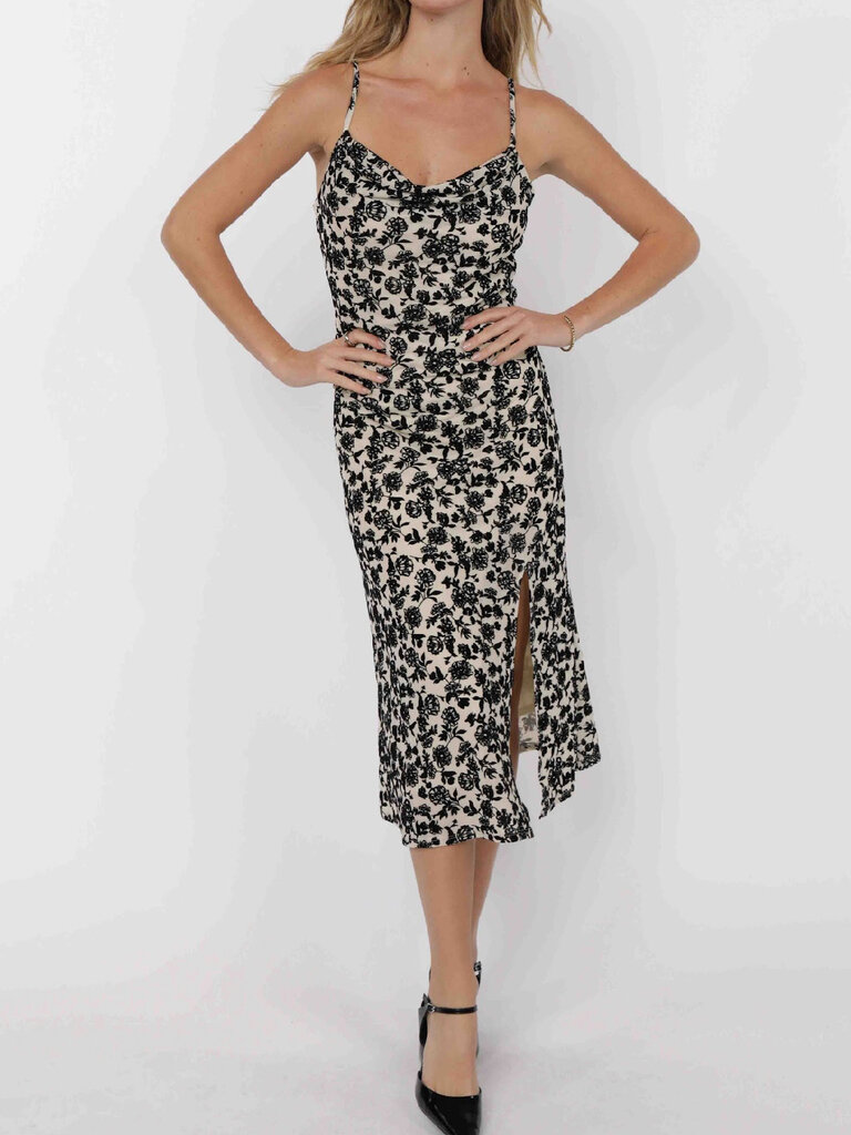 Sage The Label Velvet Floral Slip Dress