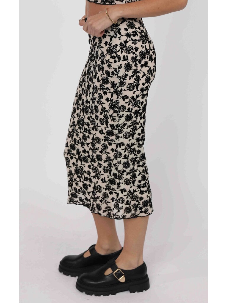 Sage The Label Velet Floral Skirt