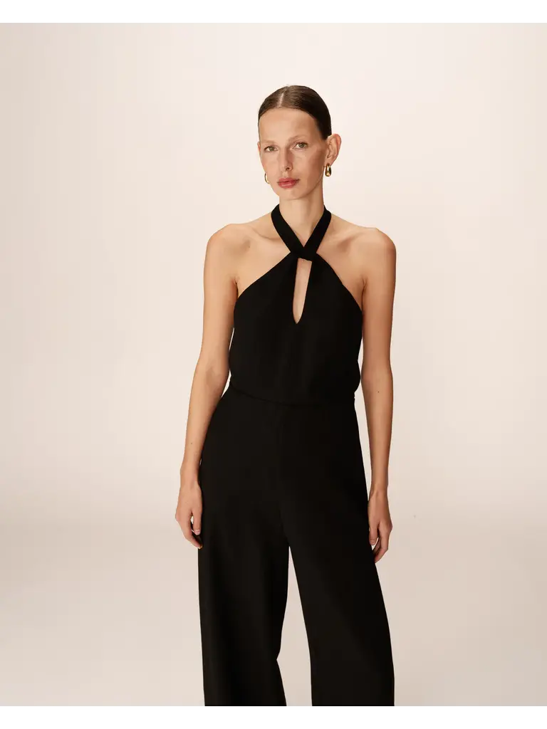 Grace & Mila Velvet Halter Jumpsuit