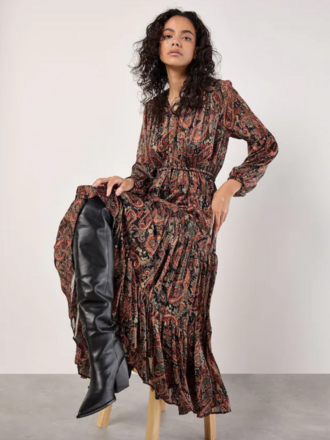 Apricot Lurex Orange Paisley Maxi