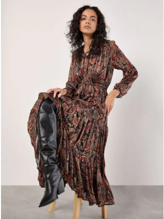 Apricot Lurex Orange Paisley Maxi