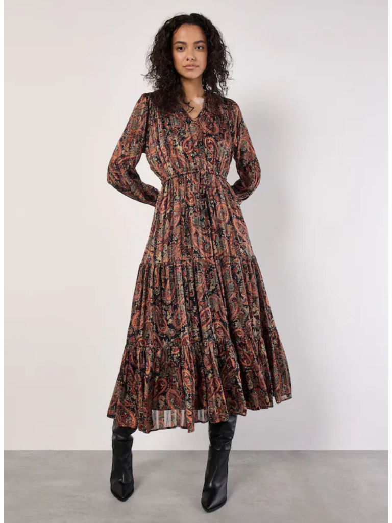 Apricot Lurex Orange Paisley Maxi