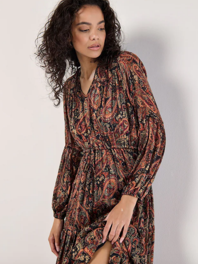 Apricot Lurex Orange Paisley Maxi