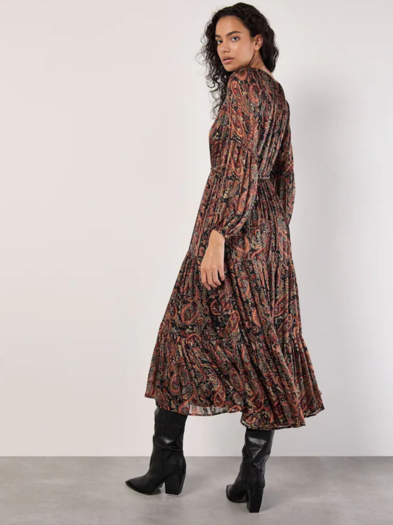 Apricot Lurex Orange Paisley Maxi