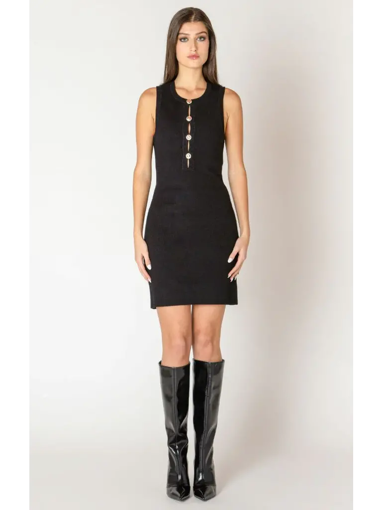 Dex Open Front Button Knit Mini