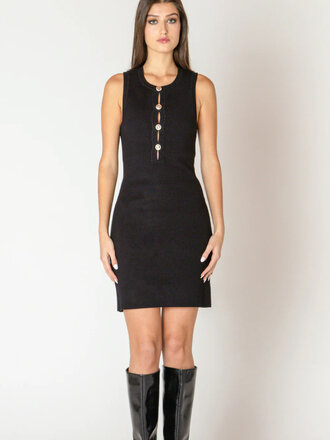 Dex Open Front Button Knit Mini