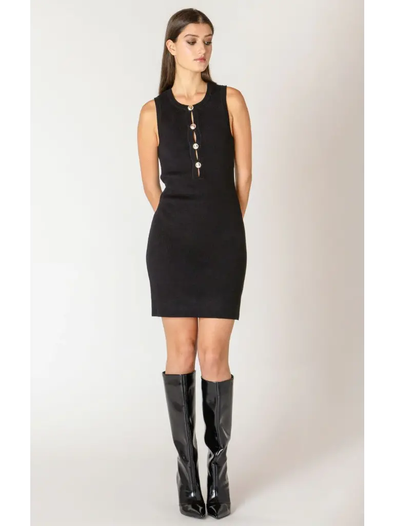 Dex Open Front Button Knit Mini