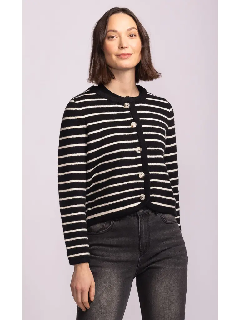Pink Martini Black Stripe Cardigan
