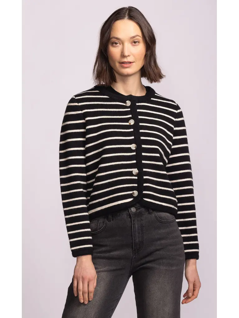 Pink Martini Black Stripe Cardigan