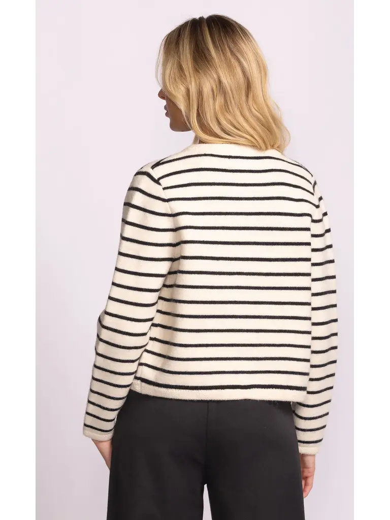 Pink Martini White Stripe Cardigan