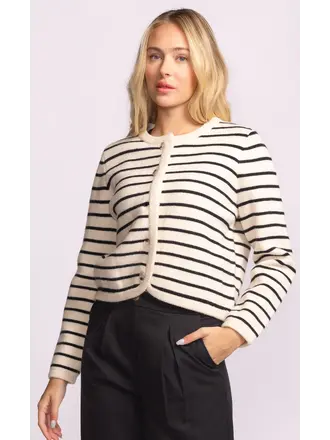 Pink Martini White Stripe Cardigan
