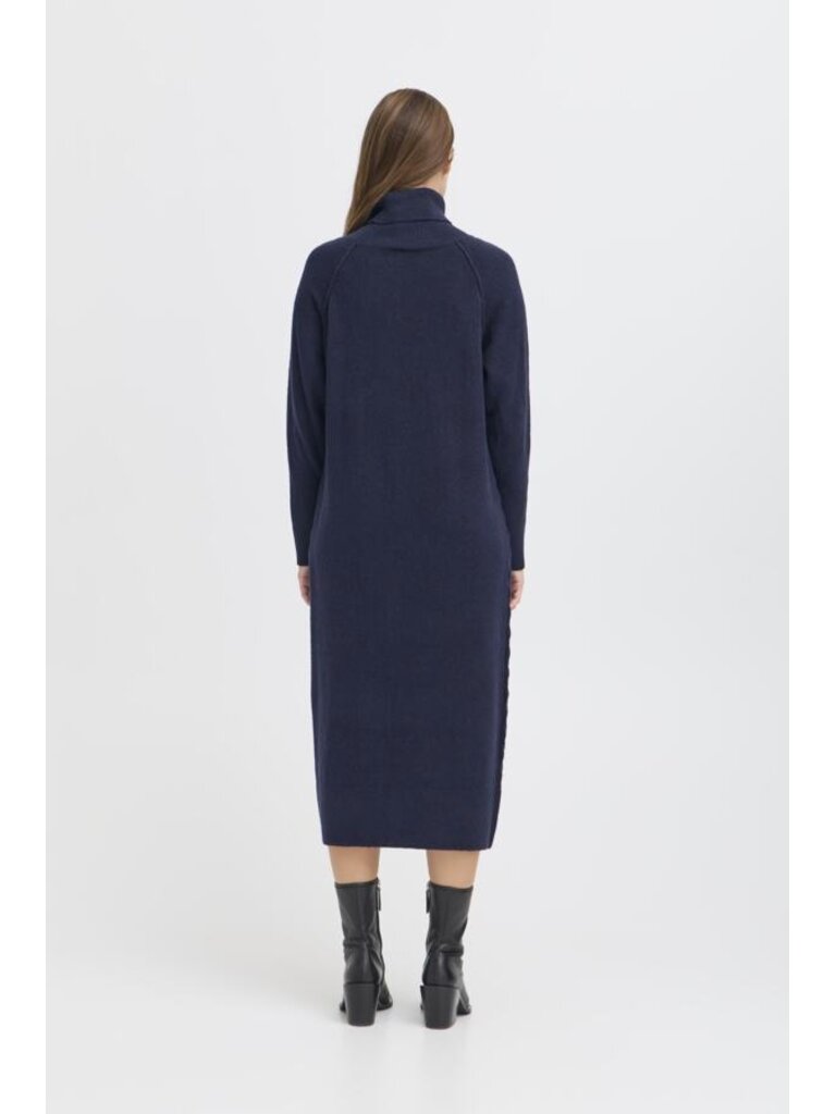 ICHI Navy Long Knit Dress