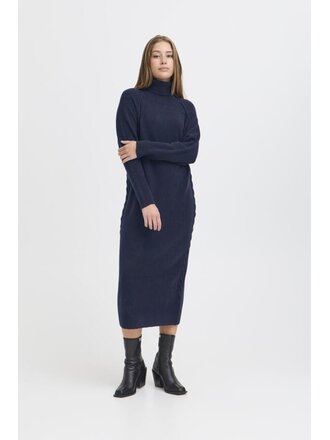 ICHI Navy Long Knit Dress