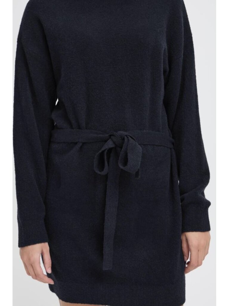 ICHI Navy Tie Knit Dress