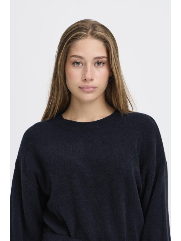 ICHI Navy Tie Knit Dress