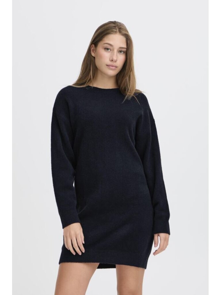 ICHI Navy Tie Knit Dress