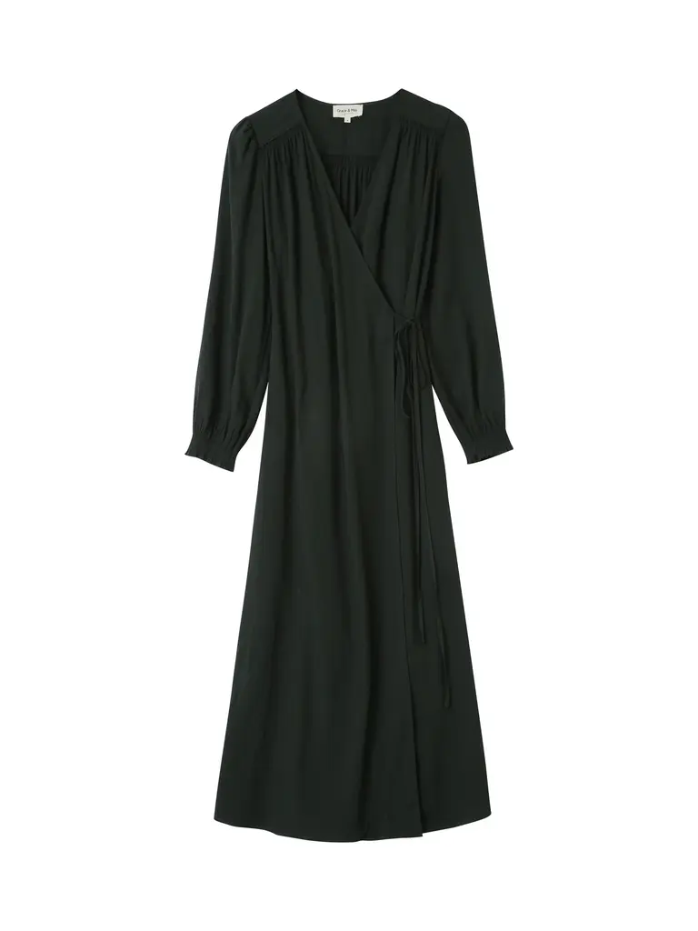 Grace & Mila Dark Green Wrap Dress