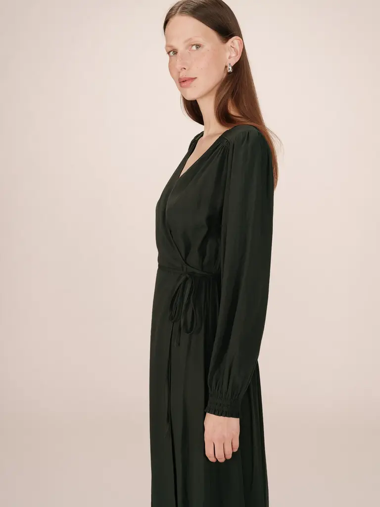 Grace & Mila Dark Green Wrap Dress