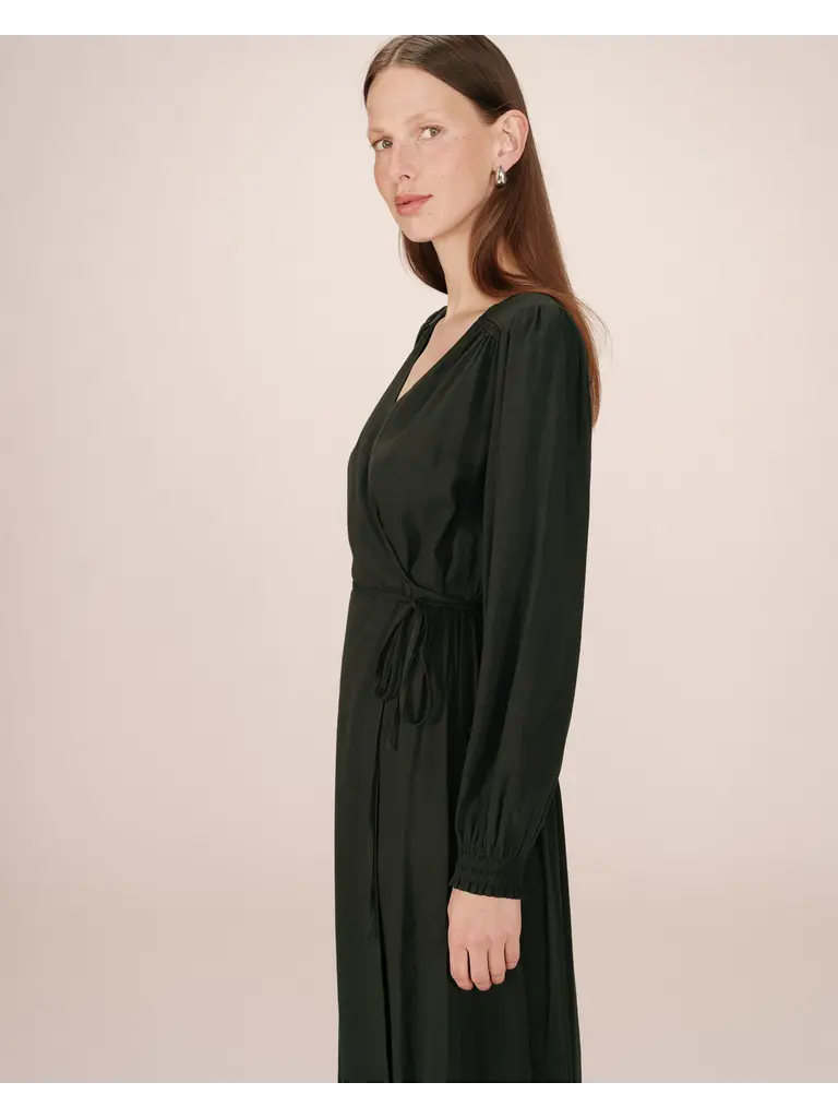 Grace & Mila Dark Green Wrap Dress