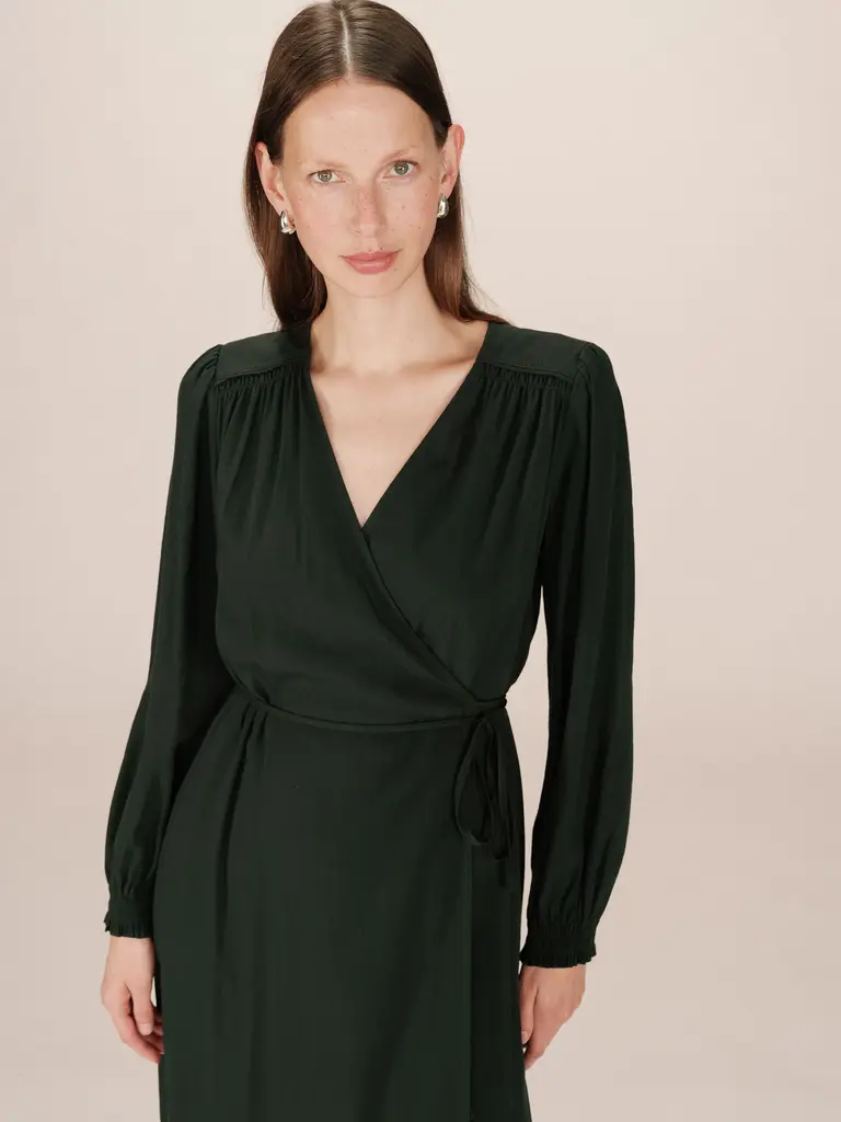Grace & Mila Dark Green Wrap Dress