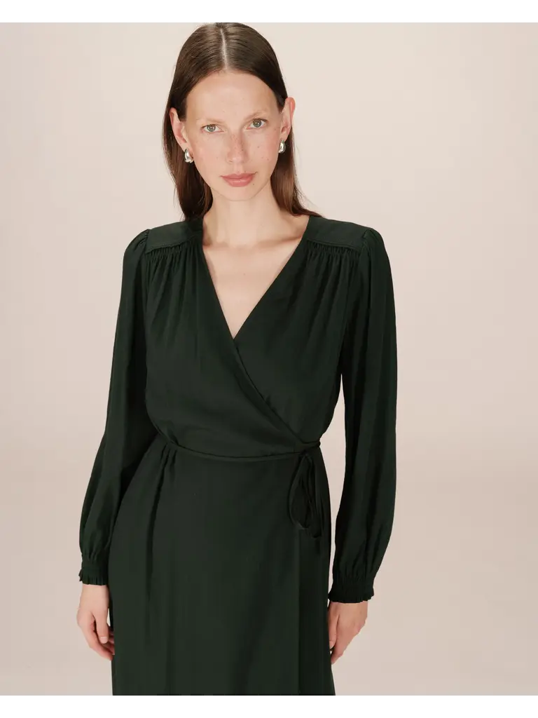 Grace & Mila Dark Green Wrap Dress