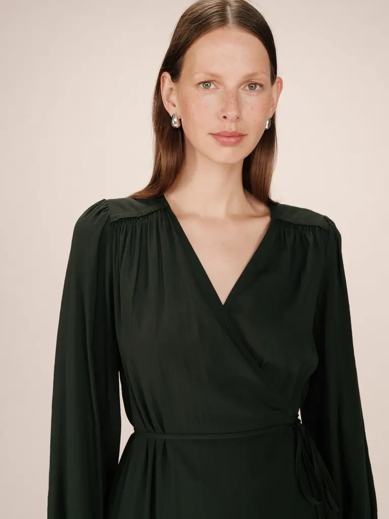 Grace & Mila Dark Green Wrap Dress
