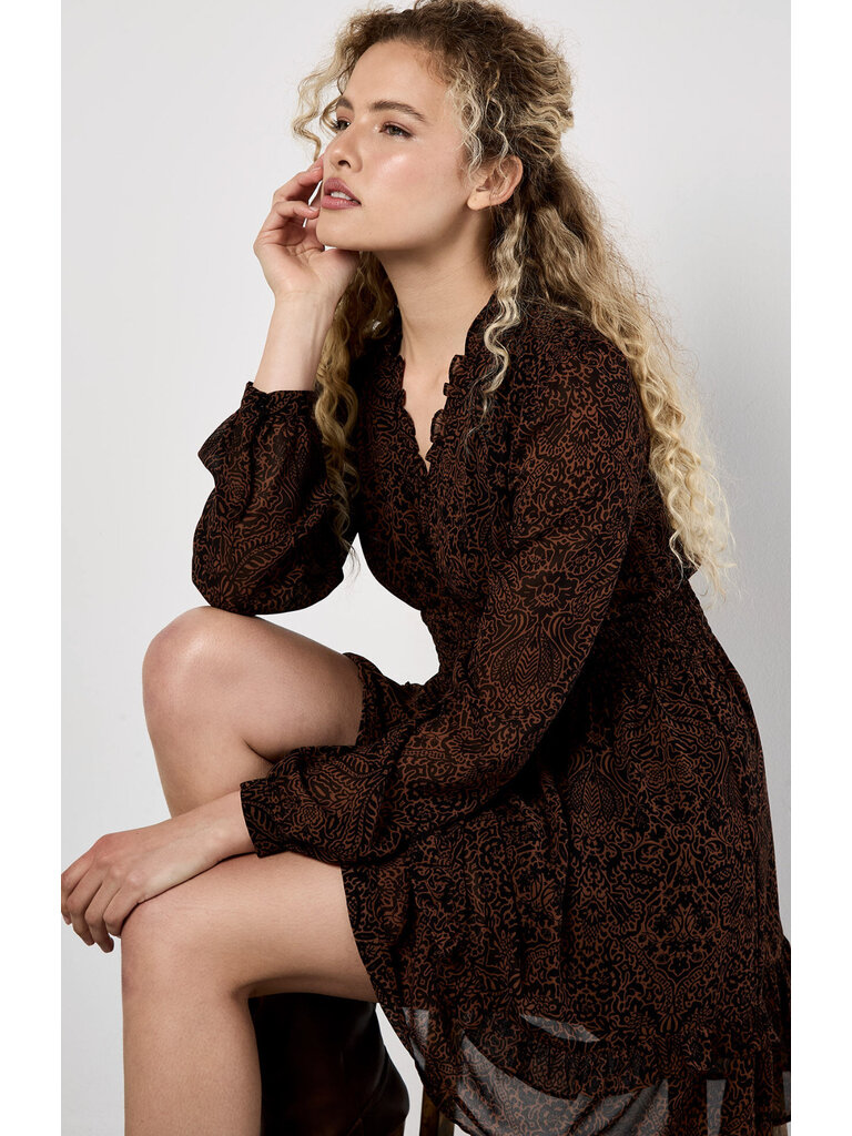 Apricot Paisley Brown Mini