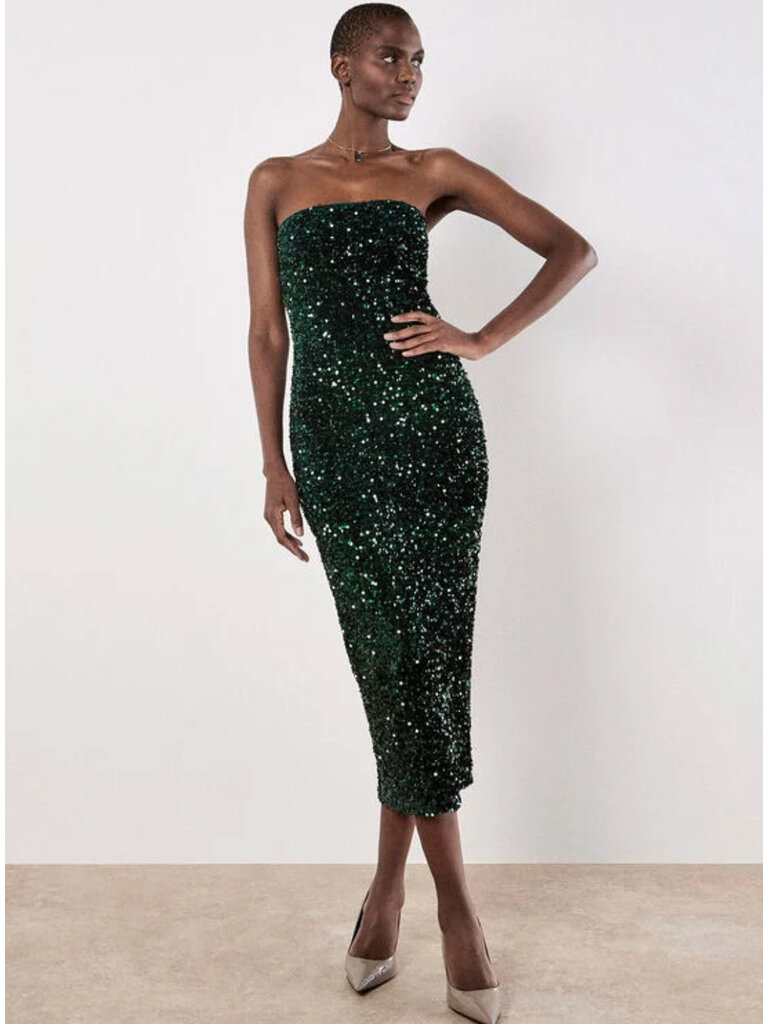 Apricot Emeralde Sequin Midi