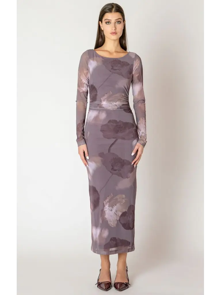 Black Tape Mauve Mesh Midi