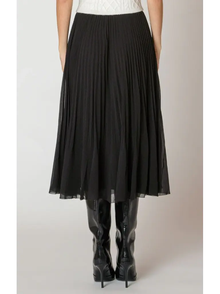 Black Tape Pleated Black Skirt