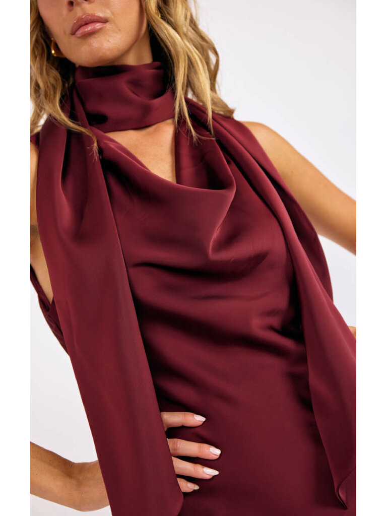 Sage The Label Cowl Neck Scarf Dress