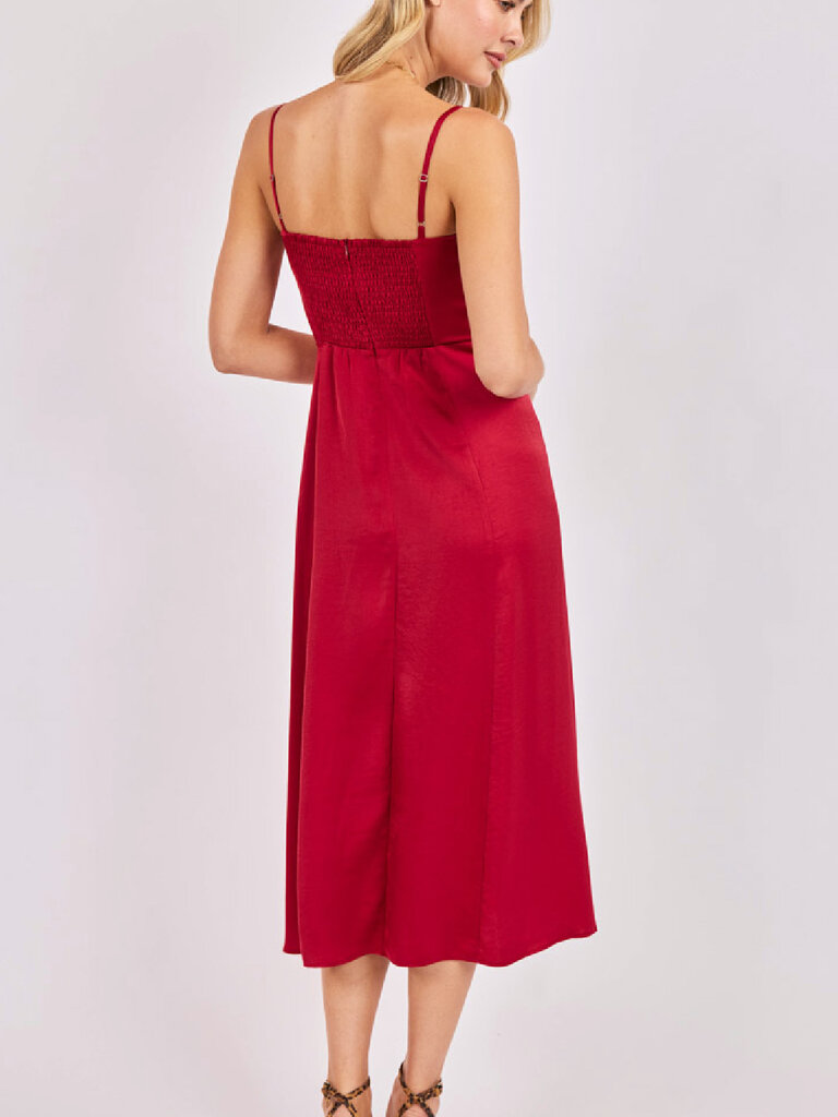 Sadie & Sage Satin Red Midi