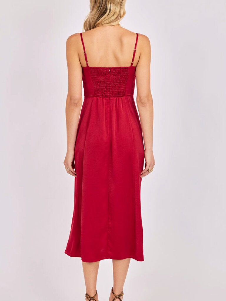 Sadie & Sage Satin Red Midi