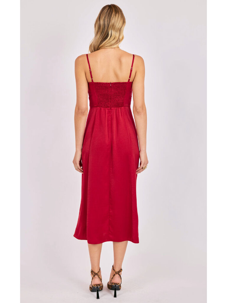 Sadie & Sage Satin Red Midi