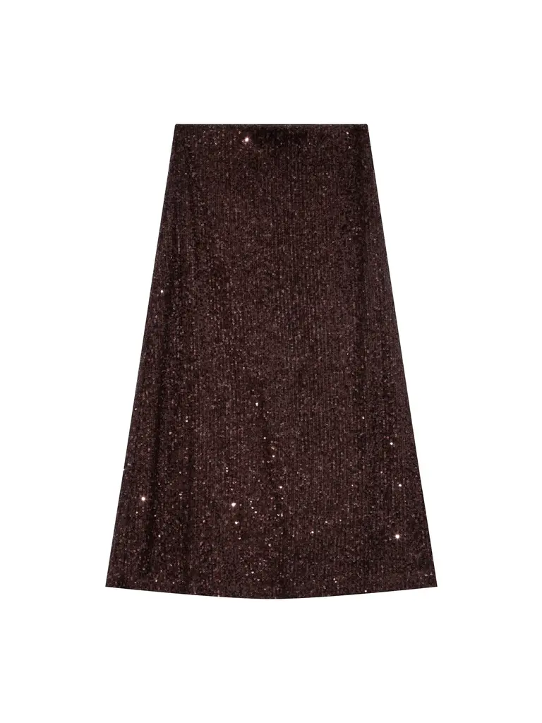 Grace & Mila Chocolate Sequin Skirt