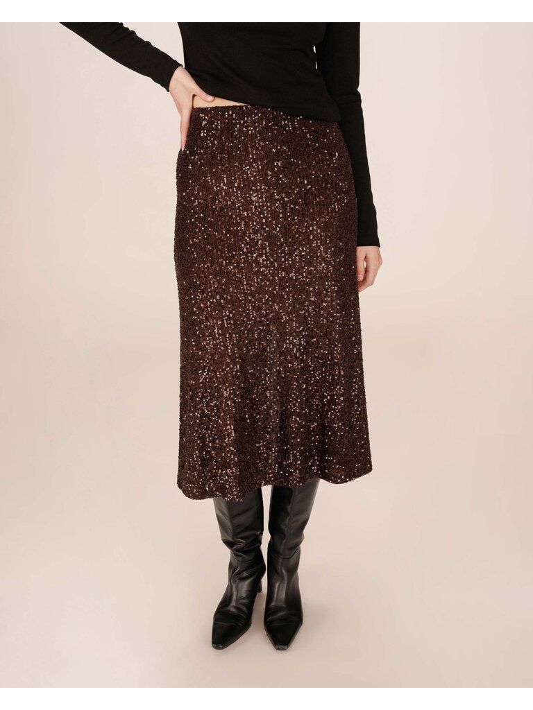 Grace & Mila Chocolate Sequin Skirt