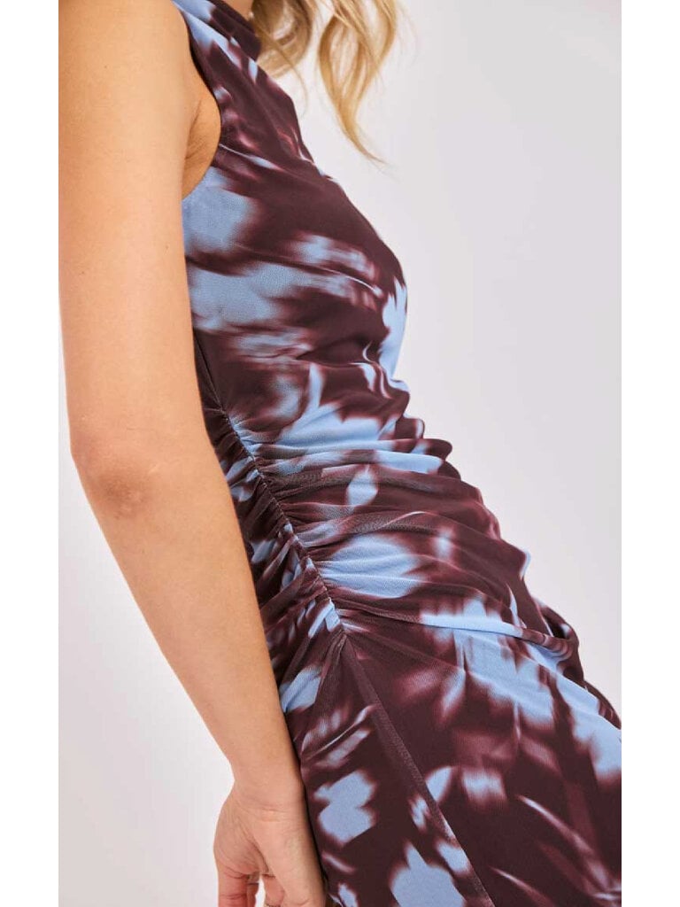 Sadie & Sage Blue Brown Mesh Midi