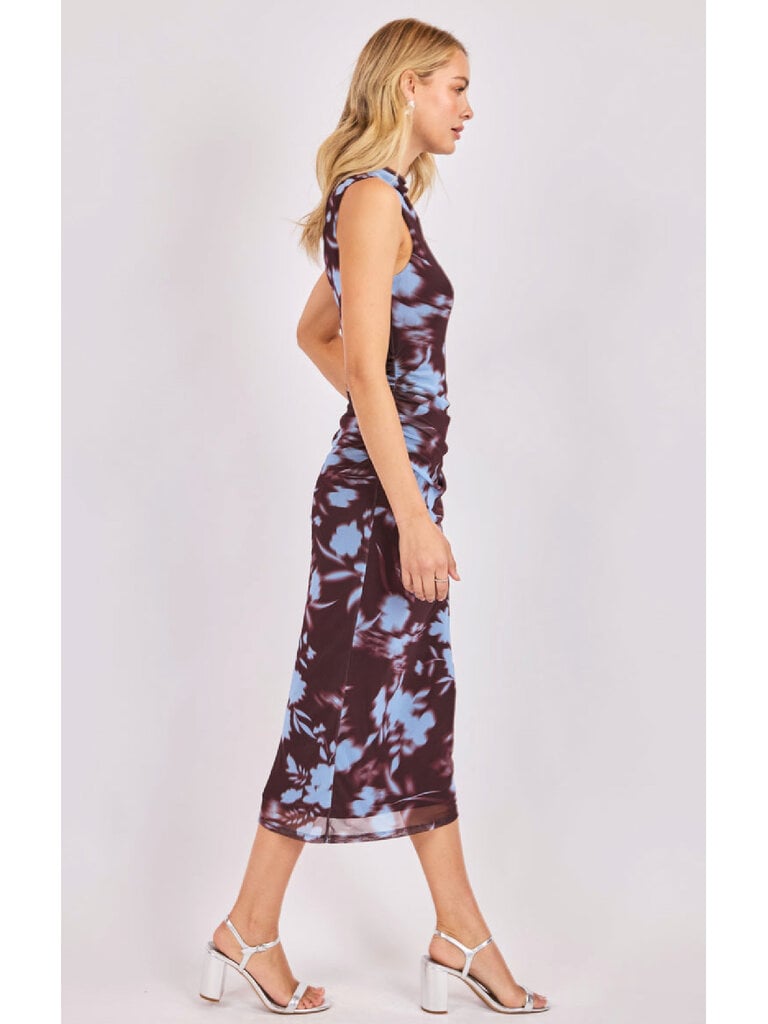 Sadie & Sage Blue Brown Mesh Midi