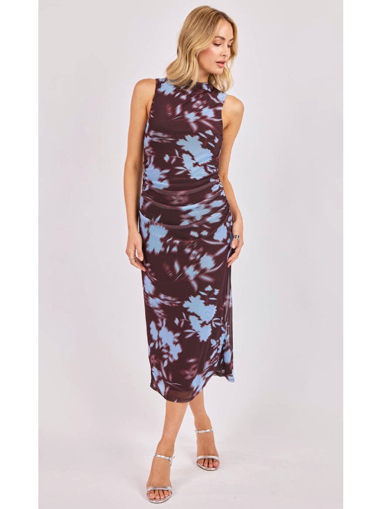 Sadie & Sage Blue Brown Mesh Midi