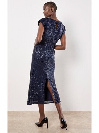 Apricot Navy Sequin Midi