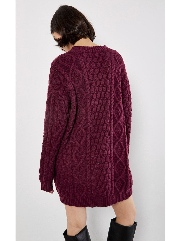 Apricot Oversized Cable Knit Dress