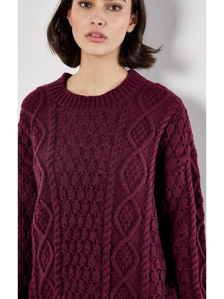 Apricot Oversized Cable Knit Dress