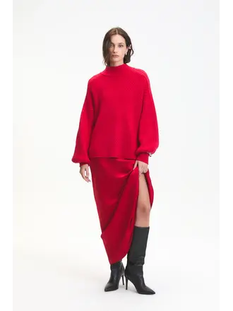 Deluc Red Ribbed Knit