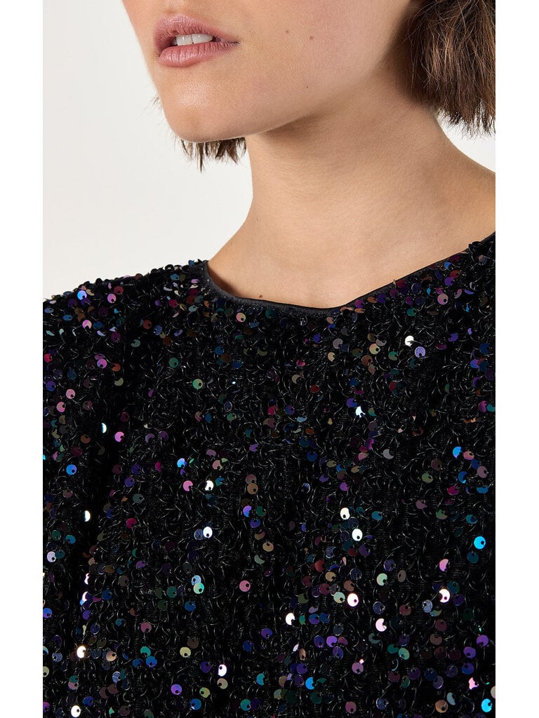 Apricot Sparkle Velvet Dress