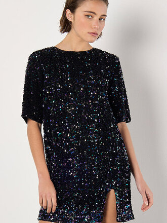 Apricot Sparkle Velvet Dress