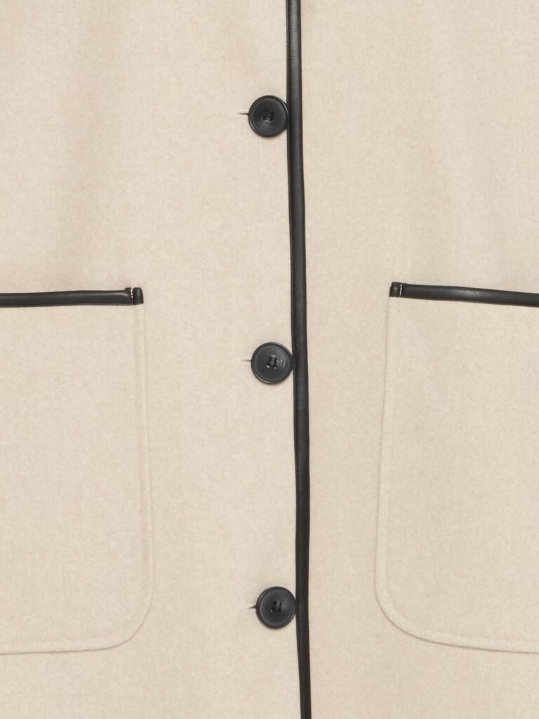 Fransa Cream Black Trim Coat