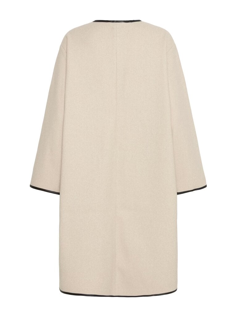 Fransa Cream Black Trim Coat