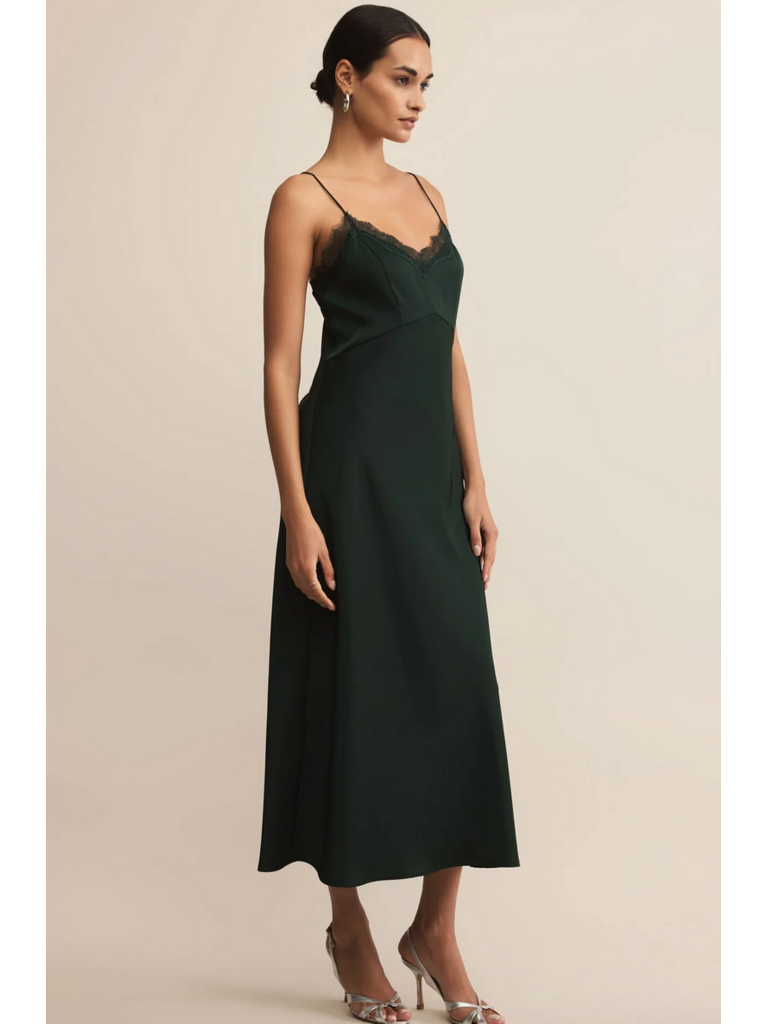 Z Supply Green Lace Slip Dress