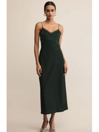 Z Supply Green Lace Slip Dress